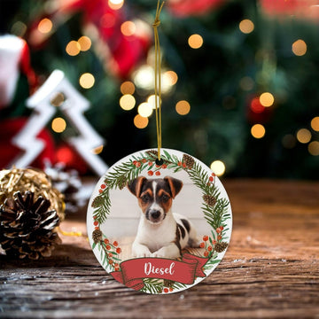 Personalized Dog Christmas Ornaments, Custom Photo Name for Christmas Trees, Dog First Christmas Ornaments, Best Gifts for Dog Lovers, Pet Lovers