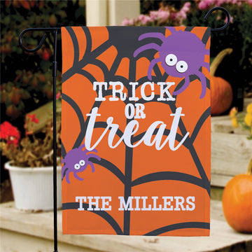 Personalized Trick Or Treat Garden Flag - Halloween