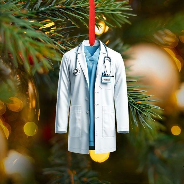 Personalized Doctor Costume Ornament, Doctor Gift, Chirtsmas Gift For Doctor, Surgeon, Dentist, Graduation Gift,Nurse uniform,Lab coats Gift