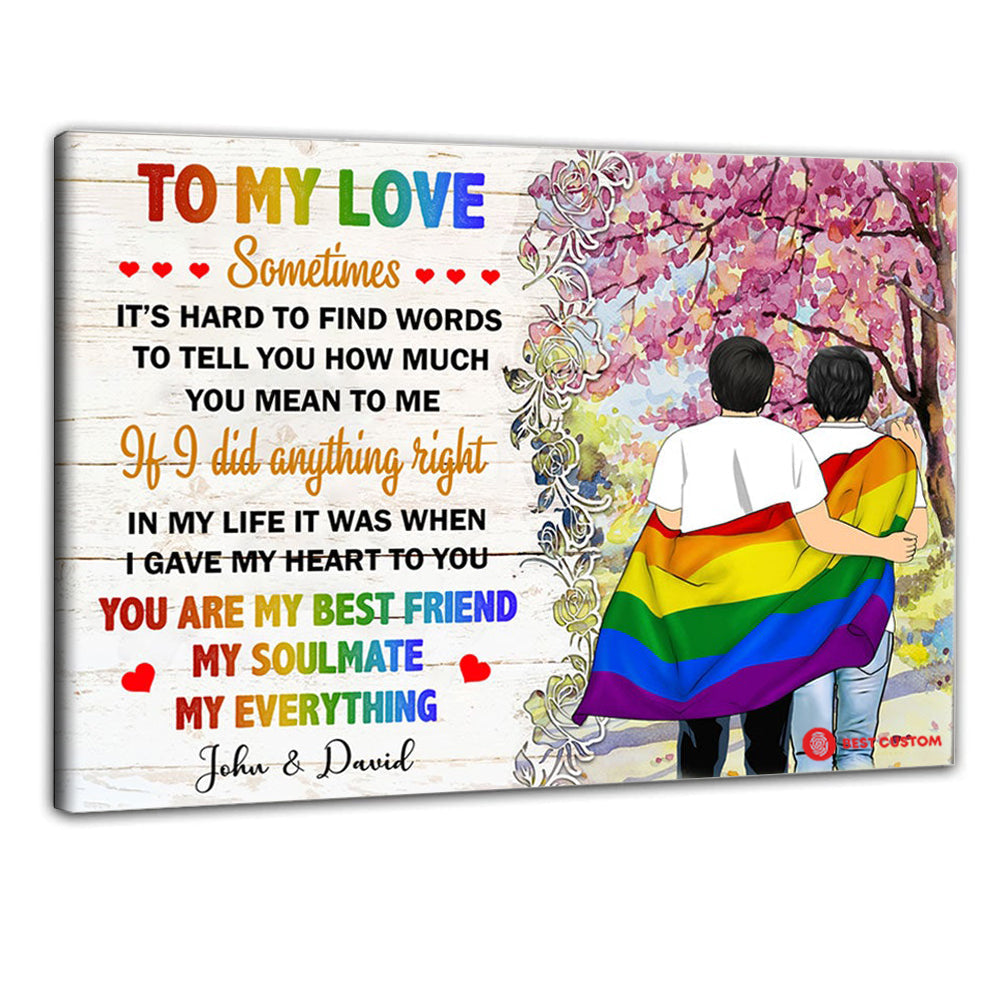 You Are My Everything, LGBT - Personalized Canvas - Gift For Couple