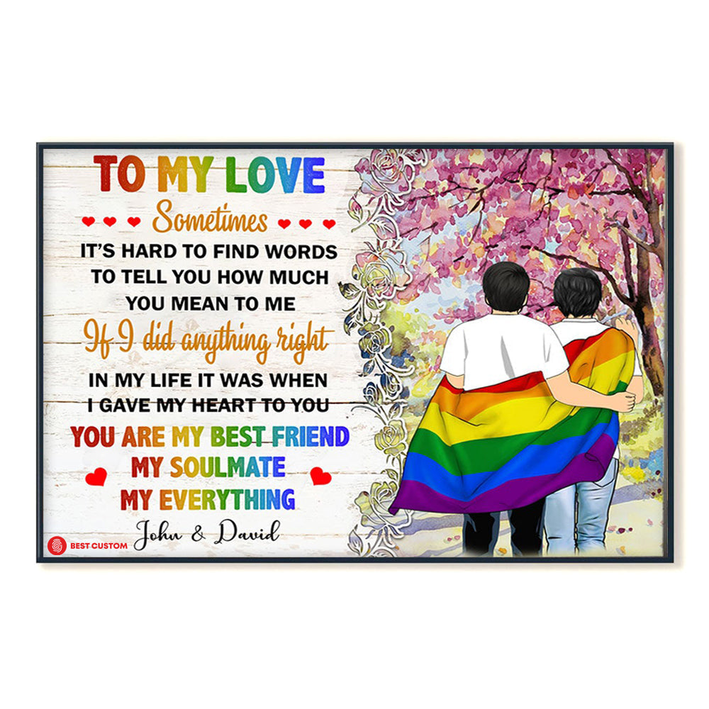 You Are My Everything, LGBT - Personalized Canvas - Gift For Couple