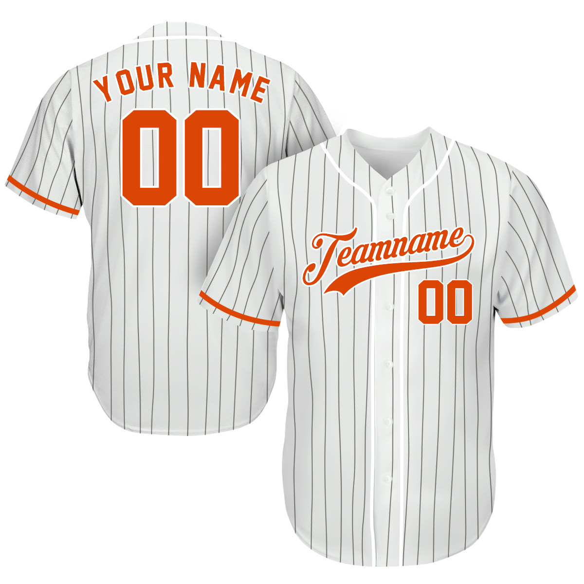 Baseball Jerseys Custom - Gifts Baseball Fans - Pinstripe White Orange - Father's Day Baseball Gifts