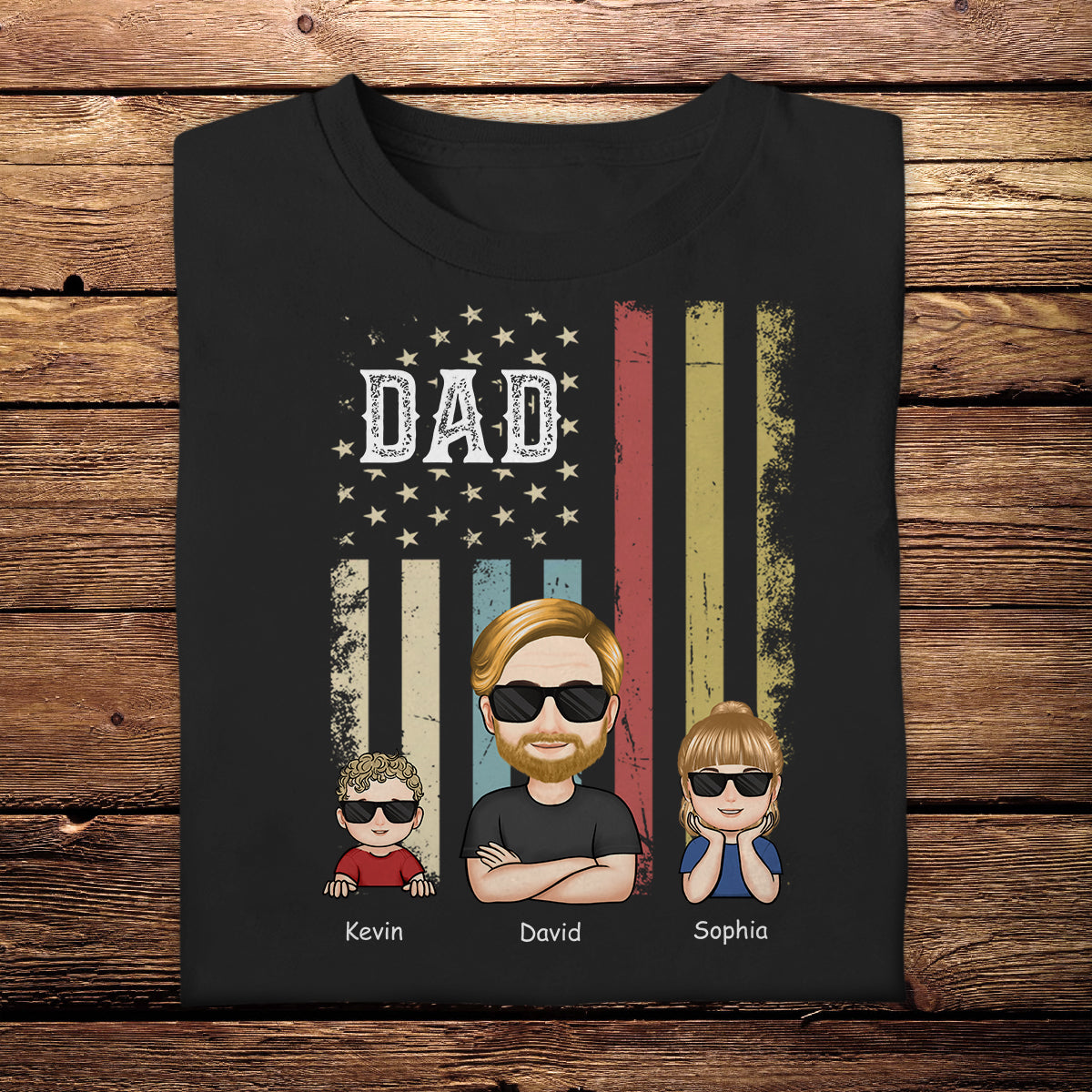 American Dad Flag - Personalized Apparel - Gift For Father, Daddy, Dad, Father's Day