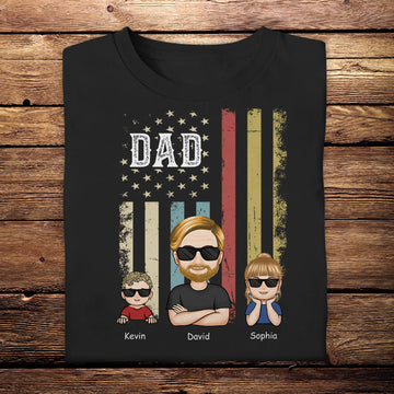 American Dad Flag - Personalized Apparel - Gift For Father, Daddy, Dad, Father's Day