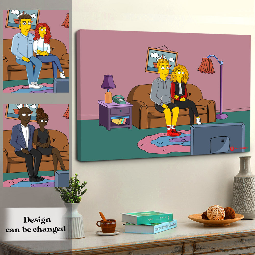 Simpson Family - Personalized Canvas - Gift For Couple