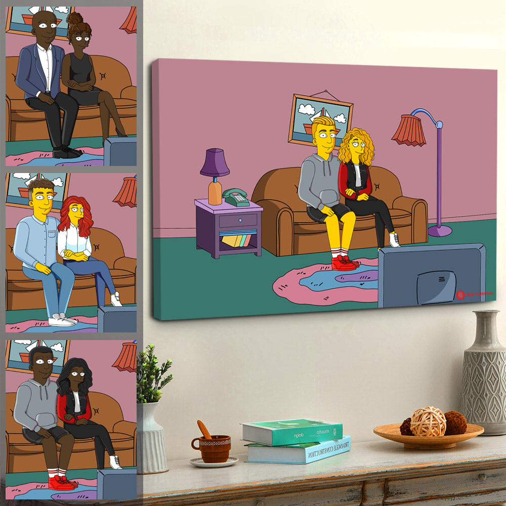 Simpson Family - Personalized Canvas - Gift For Couple