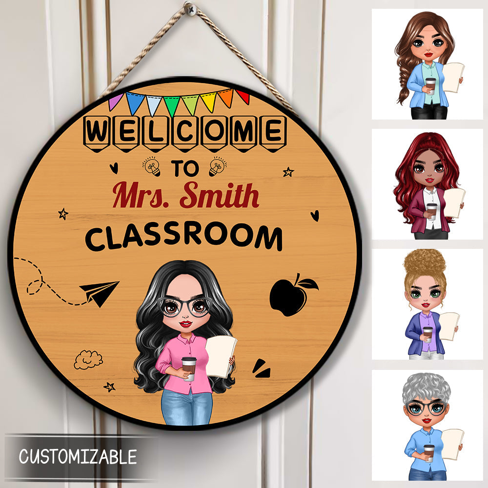 Welcome To Teacher Classroom Personalized Woodsign Gift For Teacher