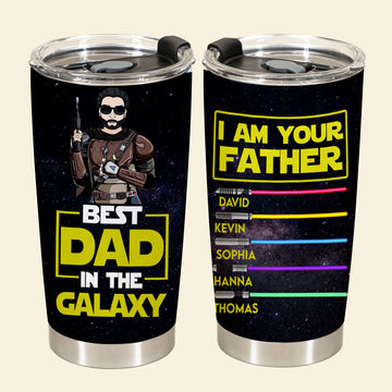 Best Dad In The Galaxy - Personalized Tumbler - Gift For Father, Dad, Daddy, Father's Day