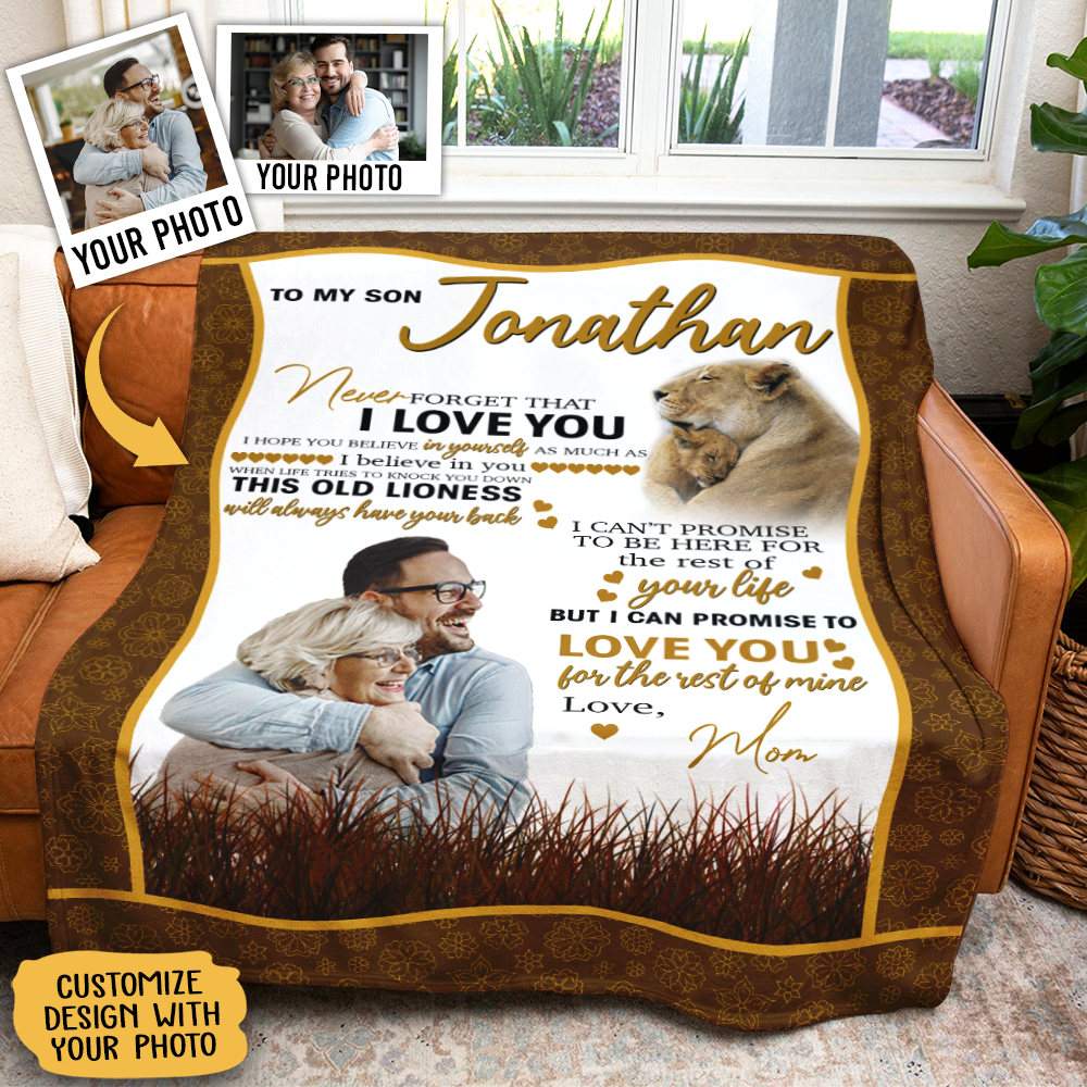 Gift For Son Blanket, To My Son Lion Never Forget That I Love You Letter From Mom