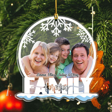 Family Forever Custom Photo - Personalized Ornament - Christmas Gift For Family, Friends, Sisters