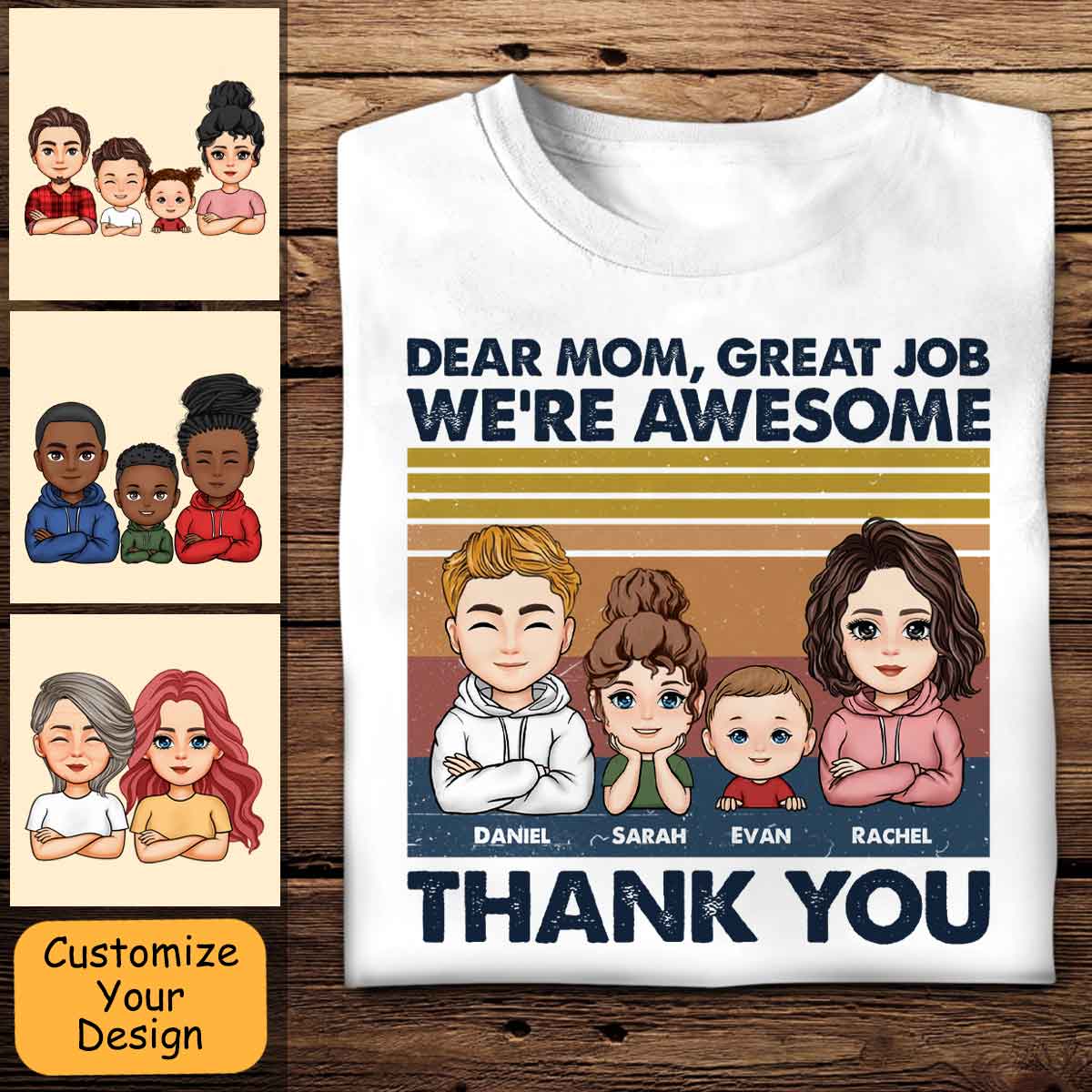 Mom, Thank You - Personalized Apparel - Birthday, Mother's Day, Father's Day Gift For Mom, Dad, Kids Apparel - Gift For Mom