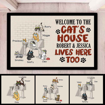 Welcome To The Cat's House Doormat - Gift For Cat Lovers