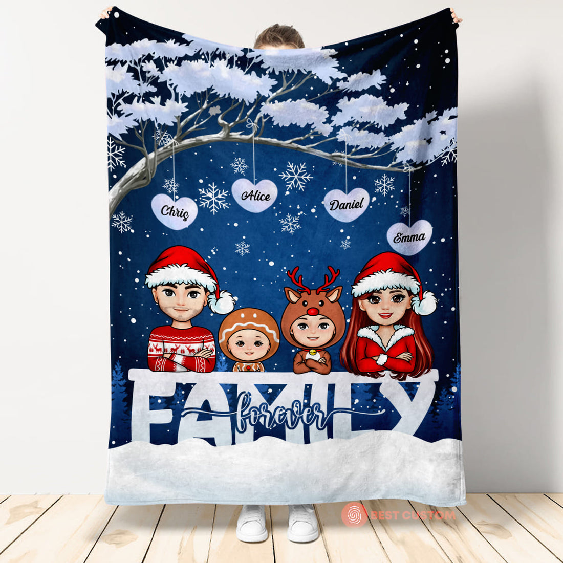 Family Forever Christmas - Personalized Blanket - Christmas Gift For Family