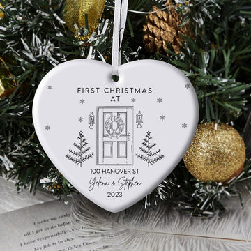 First Christmas Custom Name And Address - Personalized Ornament - Christmas Gift