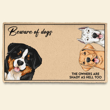 Beware Of Dogs- Personalized Doormat - Funny Gift For Dog Lovers