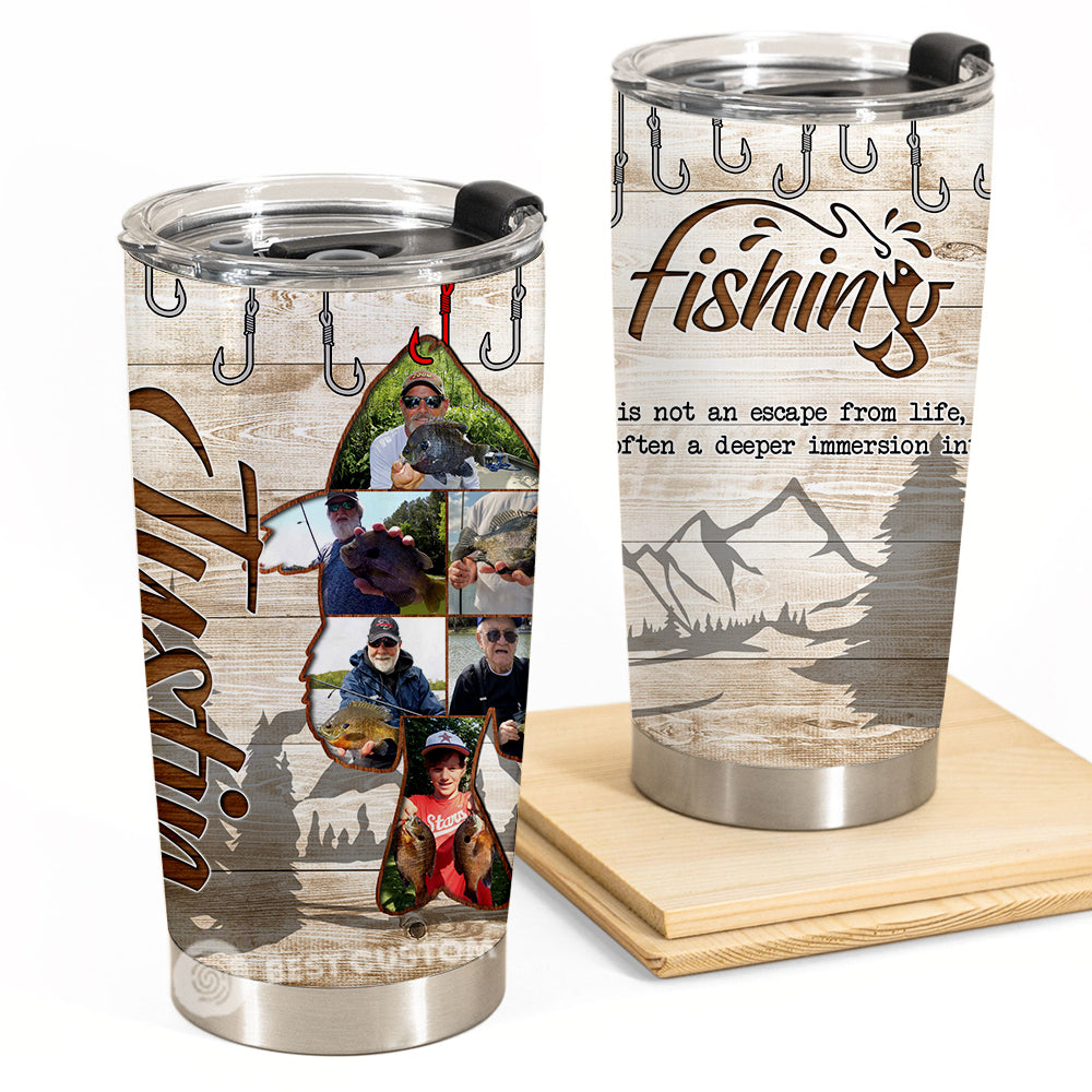 Bluegill Fishing - Personalized Photo Tumbler - Gift For Fishing Lovers