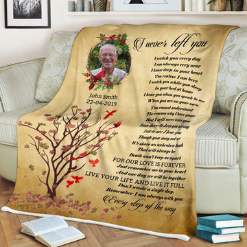 I Never Left You Cardinal Custom Photo Blanket Memorial