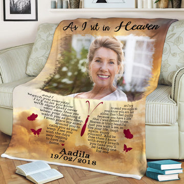 Heaven Butterfly Custom Photo Blanket Memorial