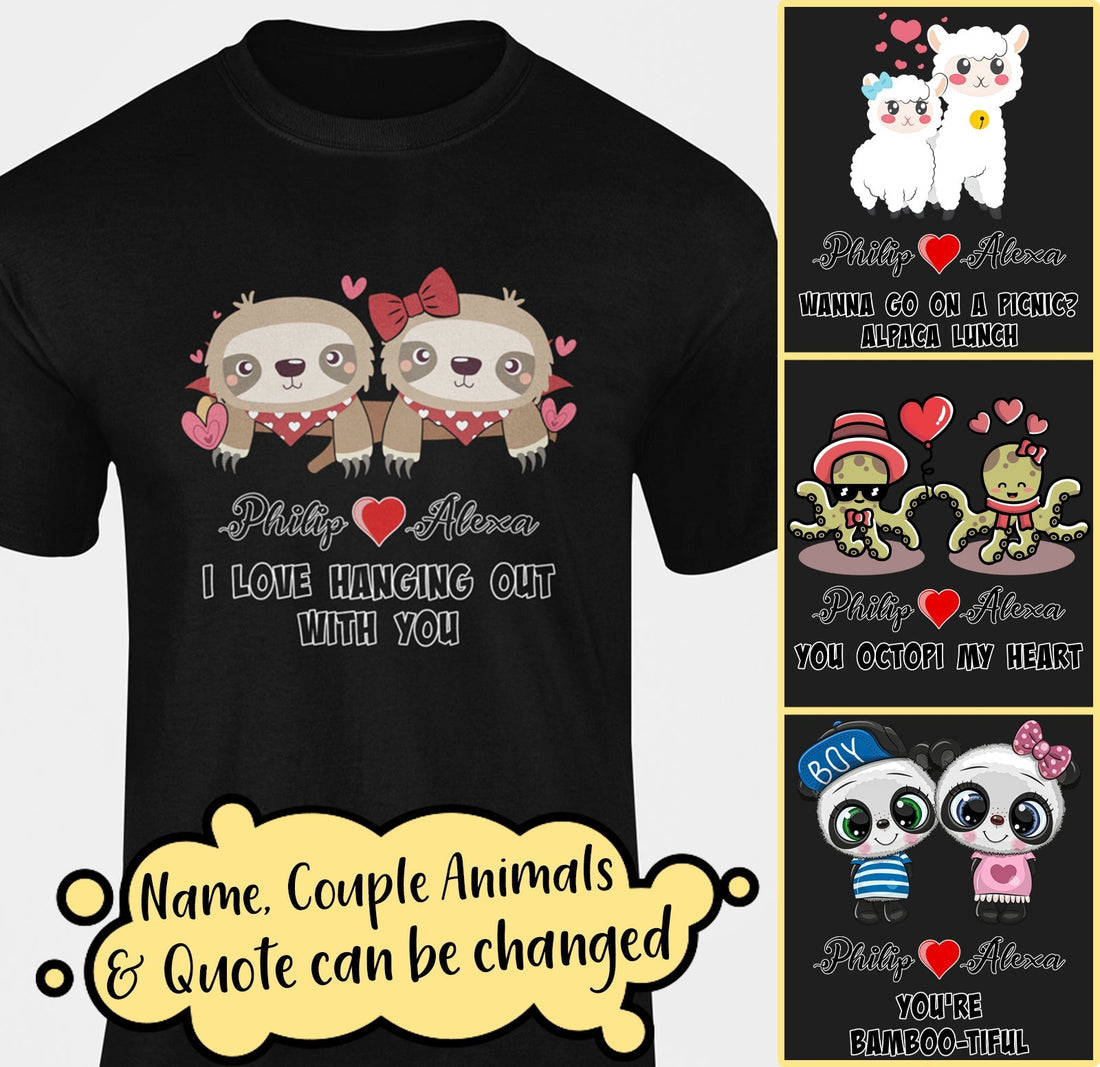 Cute Animal - Personalized Apparel, Gift For Couple