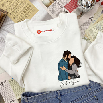 Couple Photo Portrait - Personalized Apparel - Gift For Couple