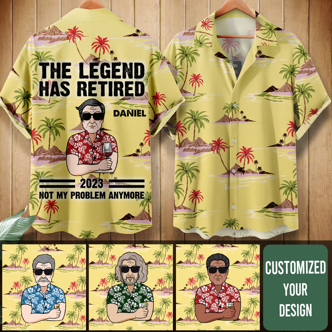 The Legend Has Retired - Custom AOP Hawaiian Shirt - Gift for Father