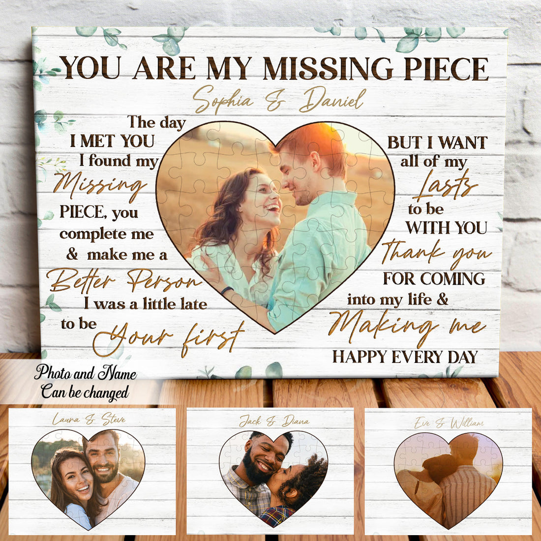 You Are My Missing Piece Couple Custom Photo Personalized Poster-Canvas Gift For Couple