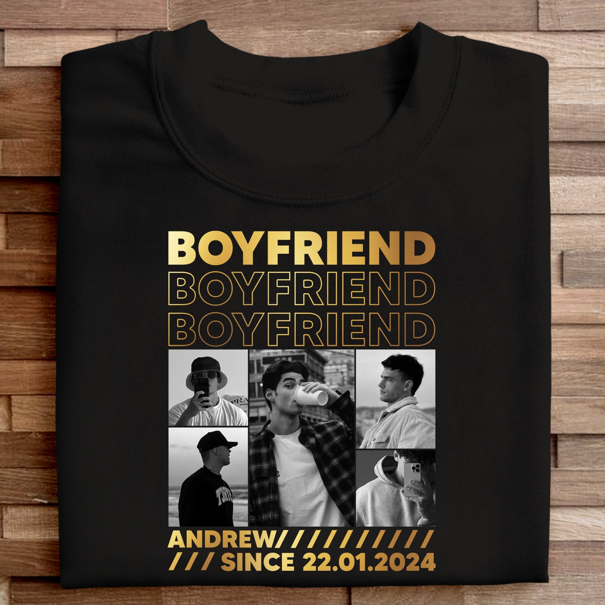 Boyfriend Collage - Personalized Apparel - Gift For Girlfriend, Valentine's Day