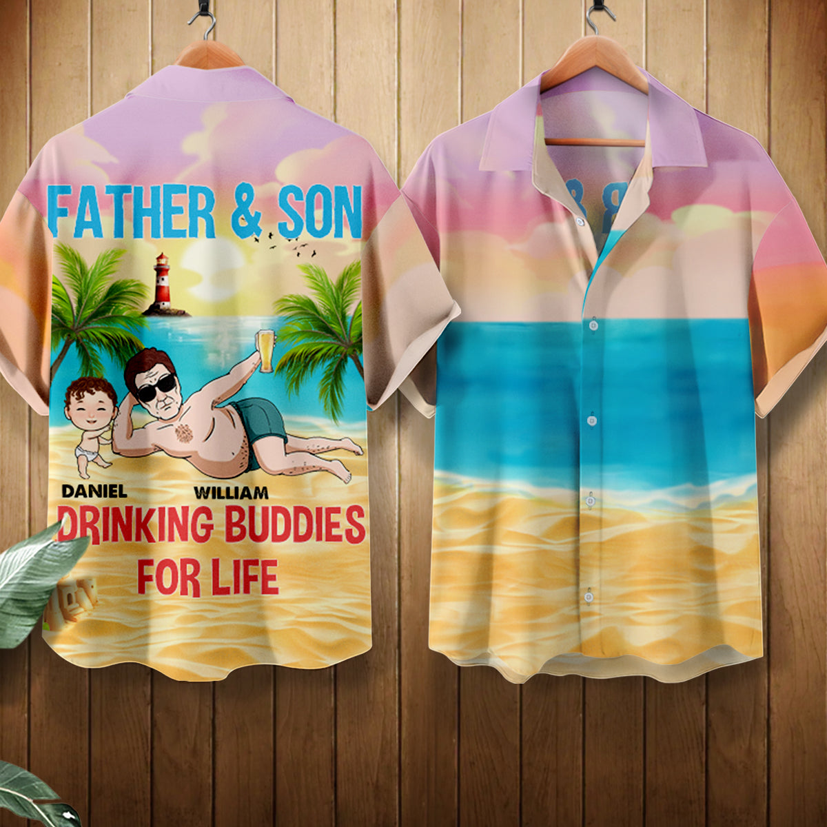 Drinking Buddies For Life - Personalized AOP Haiwaiian Shirt - Funny Gift For Father, Daddy, Dad, Father's Day