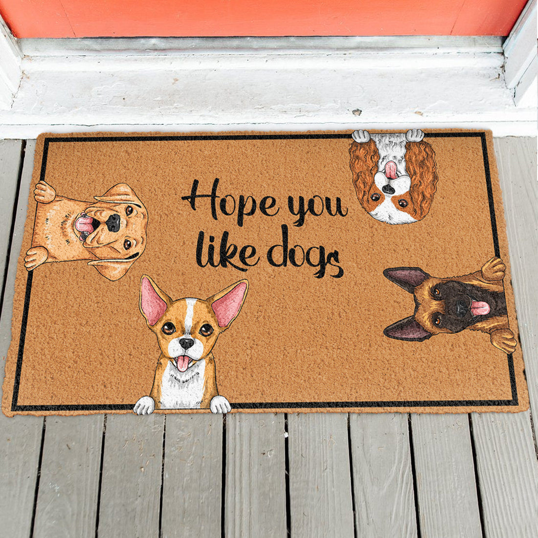 Hope You Like Dogs - Personalized Doormat - Funny, Home Decor Gift For Dog Mom, Dog Dad