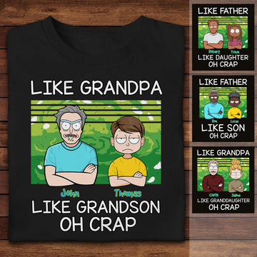 RMT Like Grandpa Like Grandkid On Crap - Personalized Apparel - Gift For Family