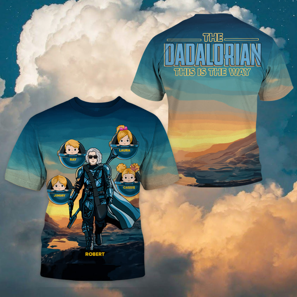 The Dadalorian This Is The Way Personalized 3D All Over Print Shirt Gift For Father