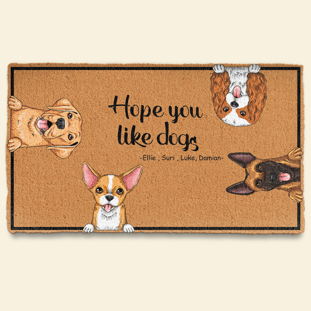 Hope You Like Dogs - Personalized Doormat - Funny, Home Decor Gift For Dog Mom, Dog Dad