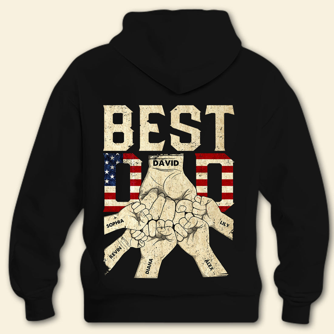 Best Dad - Personalized Back Design Apparel - Gift For Father, Grandpa, Family, Father's Day Gift