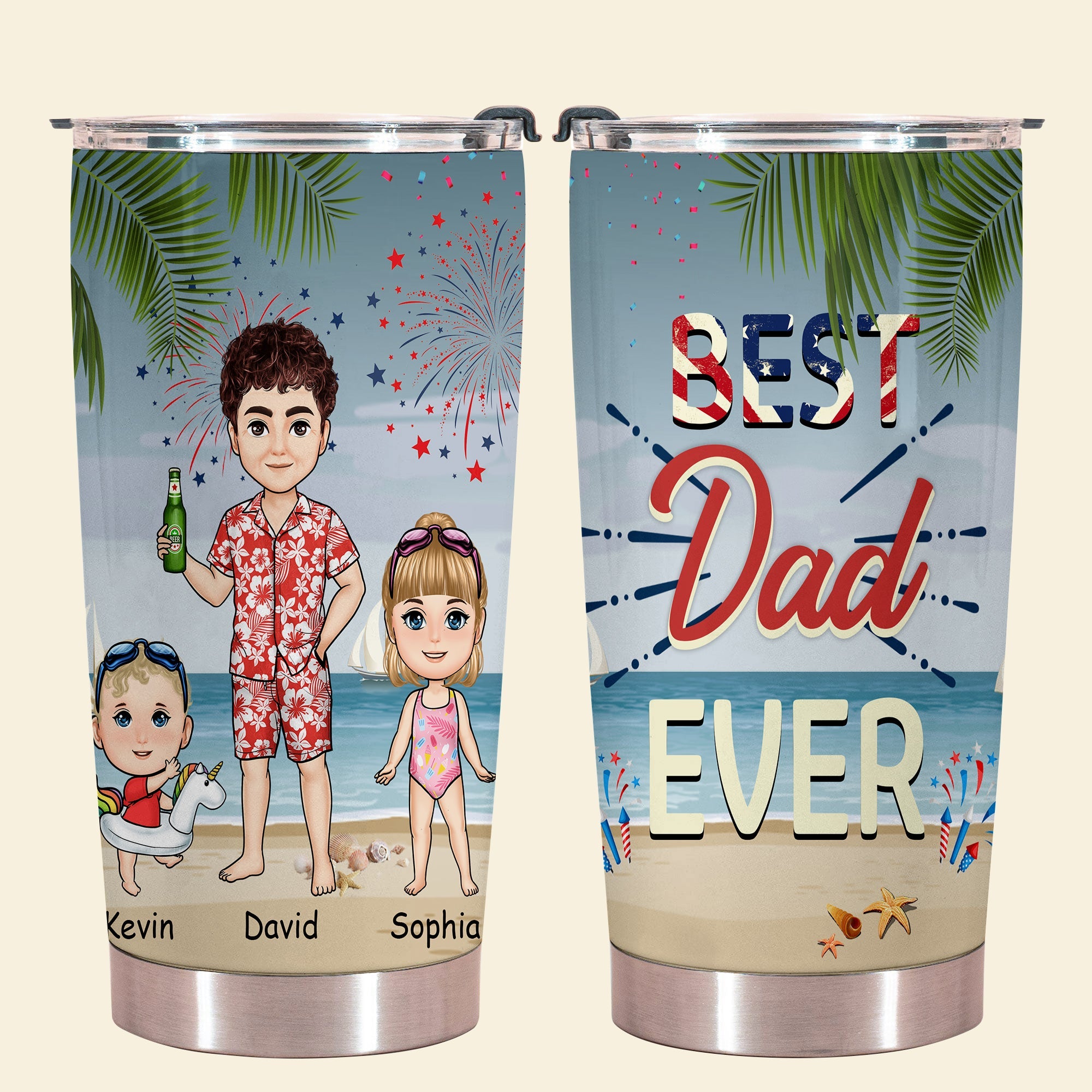 Best Dad Grandpa Ever - Personalized Tumbler - Gift For Father, Grandpa, Family