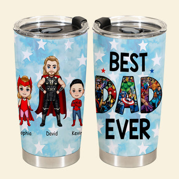 Best Dad Ever Superhero - Personalized Tumbler - Loving Gift For Father, Dad, Father's Day, Birthday Gift