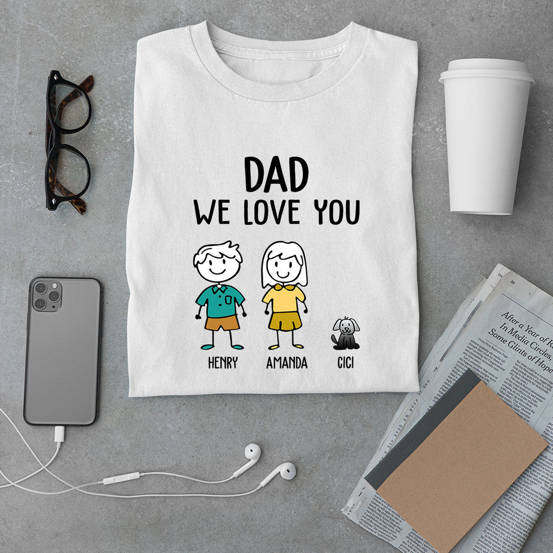 Dad, We love you Shirt - Fathers Day Gift From Daughter Son Kids