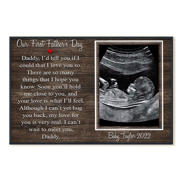 Our First Father's Day - Personalized Photo Canvas Gift for Father