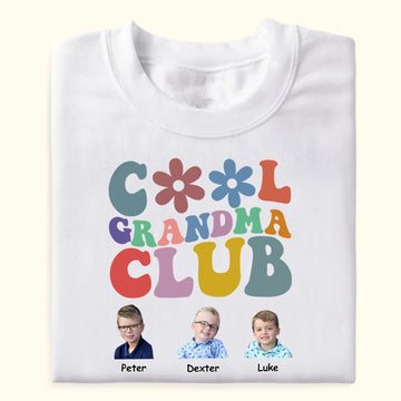 Cool Grandma Club Custom Kids Photo - Personalized Shirt - Gift For Grandma, Mother's Day, Birthday Gift