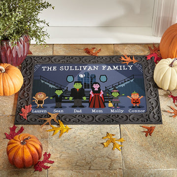 Funny Ghost Pumpkin Door Mat, Halloween Welcome Mat, Spooky Season Halloween Front Door Mat