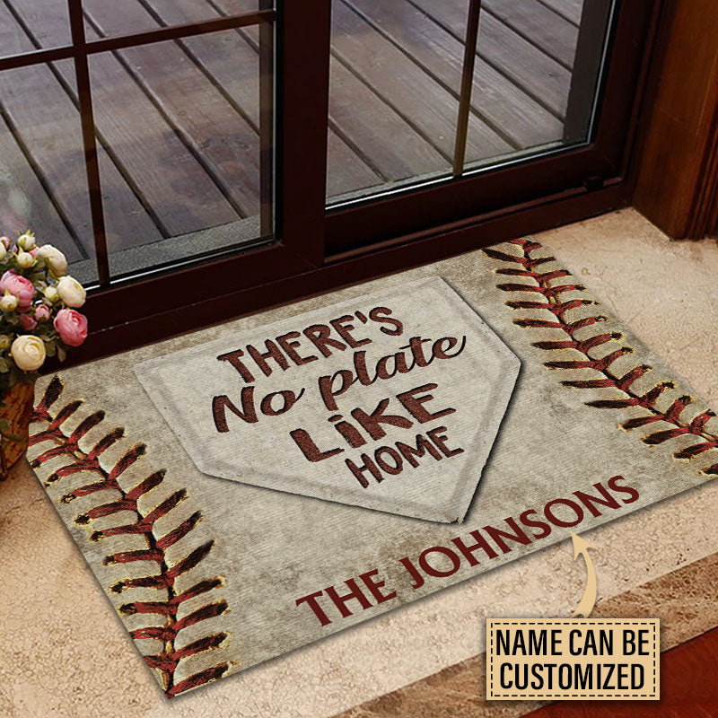 Personalized Baseball No Plate Like Home Customized Doormat Gift For Baseball Lover Baseball Family