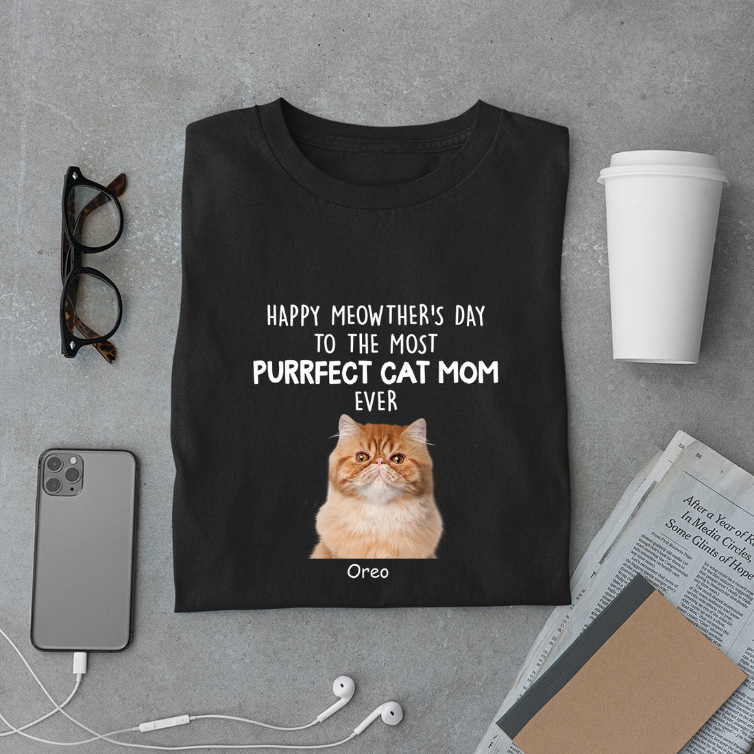 Purrfect Cat Mom - Personalized Custom Photo Shirt