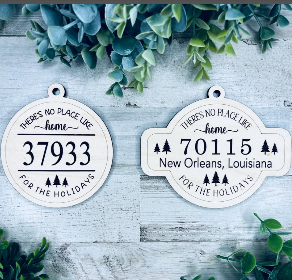 Zip Code Ornament, Address Christmas Ornament, New Home Ornament, DIY Christmas Gift