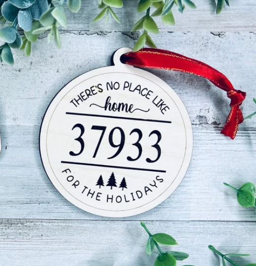 Zip Code Ornament, Address Christmas Ornament, New Home Ornament, DIY Christmas Gift