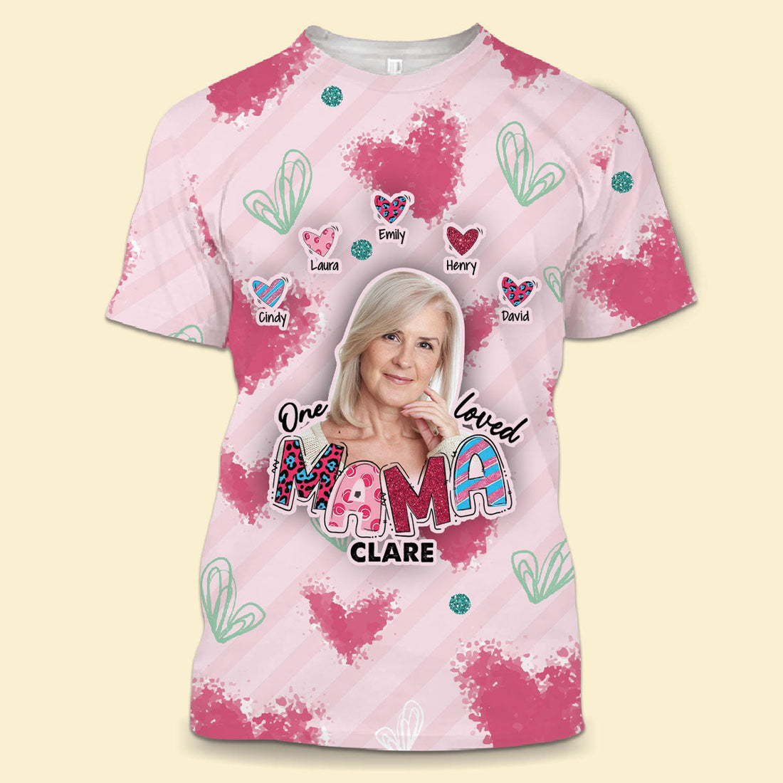 Personalized 3D All Over Print Shirt Online - One Loved Mama - Best Personalized Gifts For Mother's Day