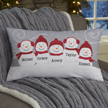 Snowman Family - Personalized Pillow - Christmas Gift For Family