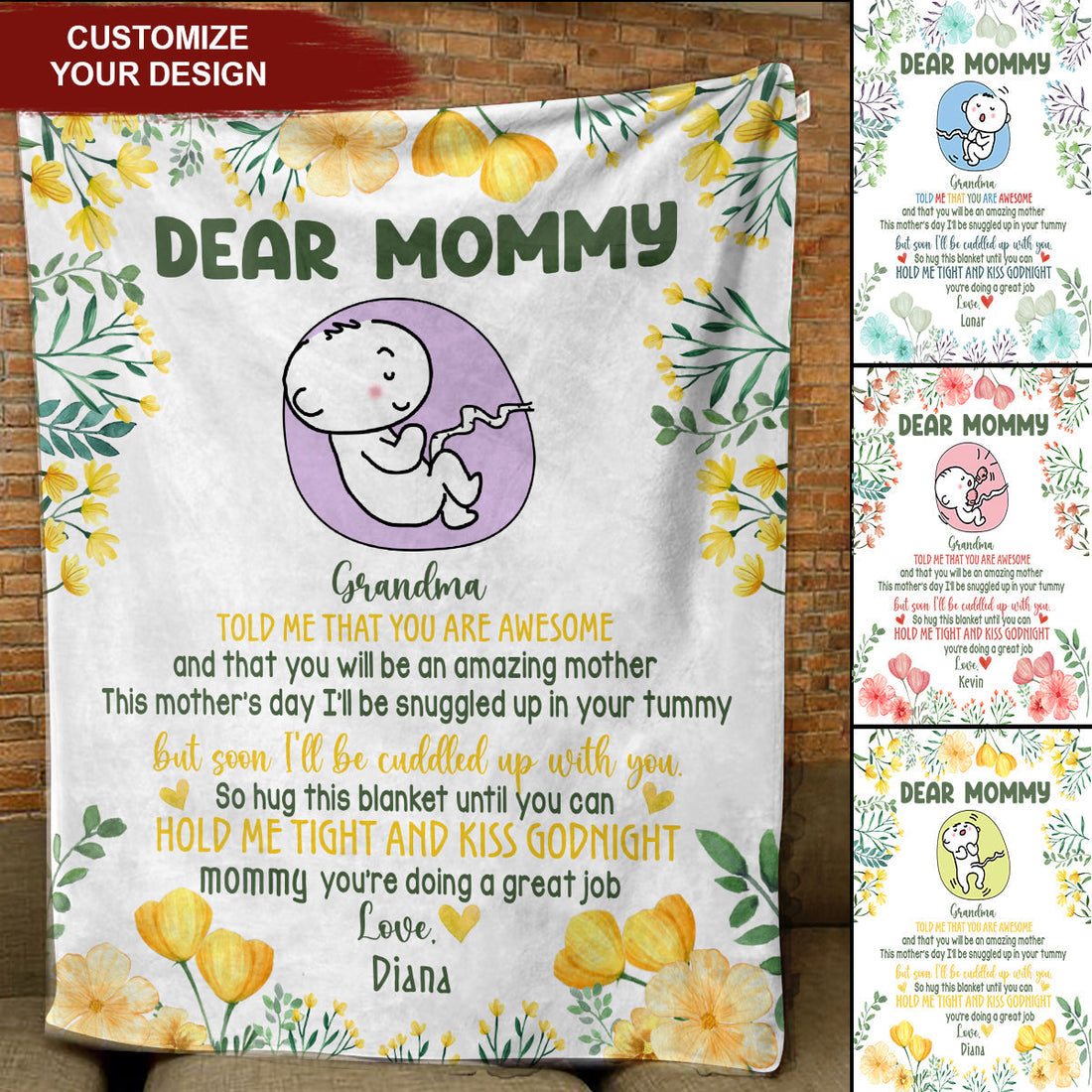 Soon I ll Be Cuddled Up With You - Personalized Blanket - Gift For Expecting Mom, Soon To Be Mom, Mother's Day