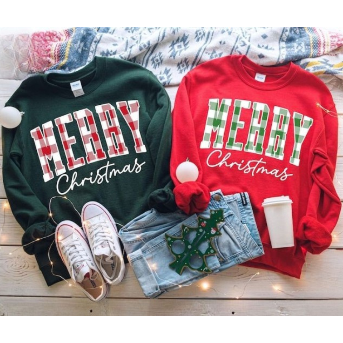 Merry Christmas Sweatshirt, Buffalo Plaid Sweater, Christmas Family crewneck, Xmas Gift Idea, Woman Xmas Shirt, Cute Winter Holiday Sweater