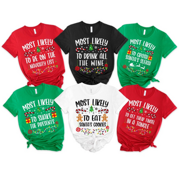 118 Quotes Most Likely to Christmas Shirt, Family Matching Christmas T-Shirts, Christmas Shirt, Funny Christmas Shirt, Family Pajamas