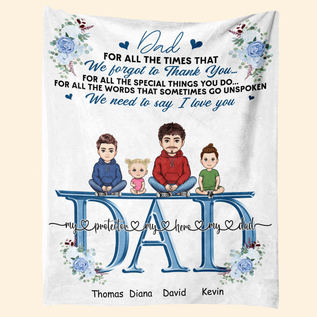 We Need To Say We Love You - Personalized Blanket - Gift For Father, Dad, Grandpa, Father's Day