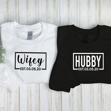 Wifey and Hubby Just Married - Personalized Apparel - Gift For Wife, Husband